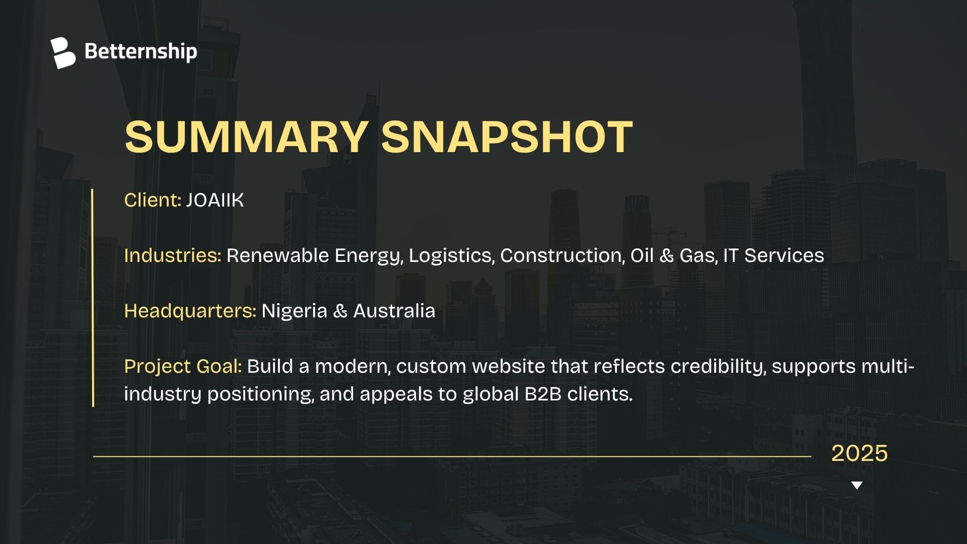 custom website for renewable energy and logistics company 